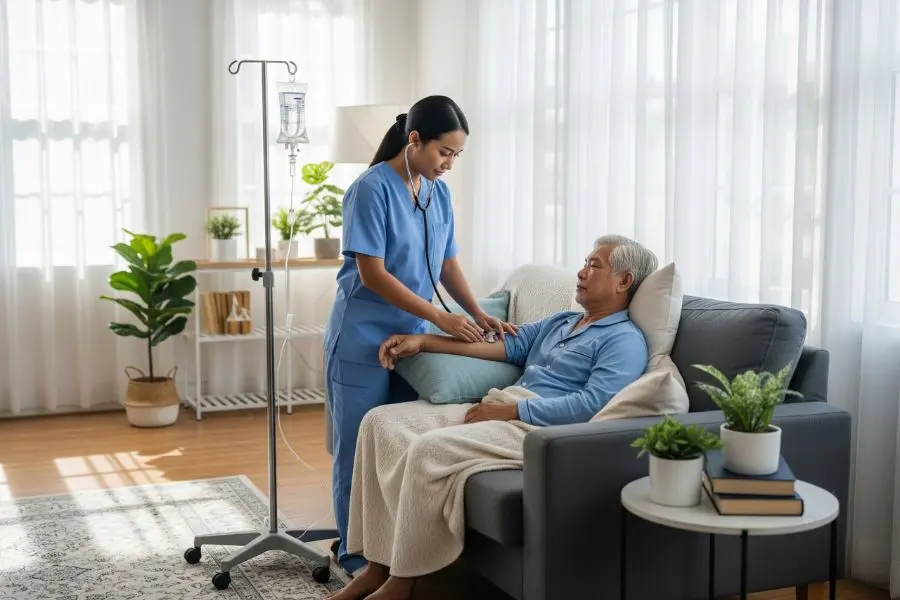 Đảm bảo an toàn với dịch vụ truyền dịch tại nhà chuyên nghiệp Nhân viên y tế chuyên nghiệp chuẩn bị truyền dịch